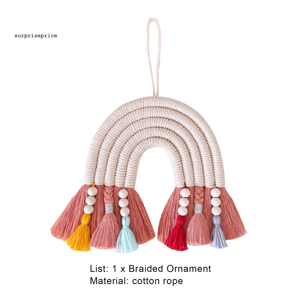 Thảm Cầu Vồng Macrame 5 Lớp Thủ Công Tối Giản Thân Thiện Với Môi Trường Trang Trí Tường Nhà