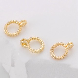 Mở Nhẫn Tự Làm 10 Chiếc 14K Vàng Giữ Màu Nhẫn Đôi Hàng Lô Hoa