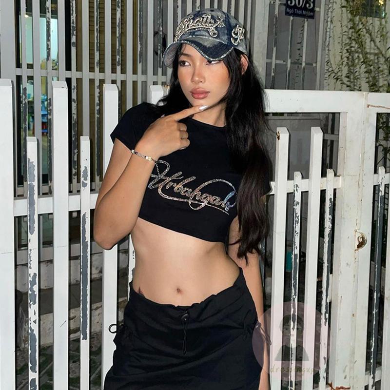 Áo Thun Tay Ngắn Cổ Tròn In Chữ Thời Trang Mùa Hè Cho Nữ