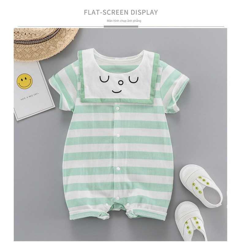 Áo Liền Quần Tay Ngắn Siêu Dễ Thương Dành Cho Bé Sơ Sinh