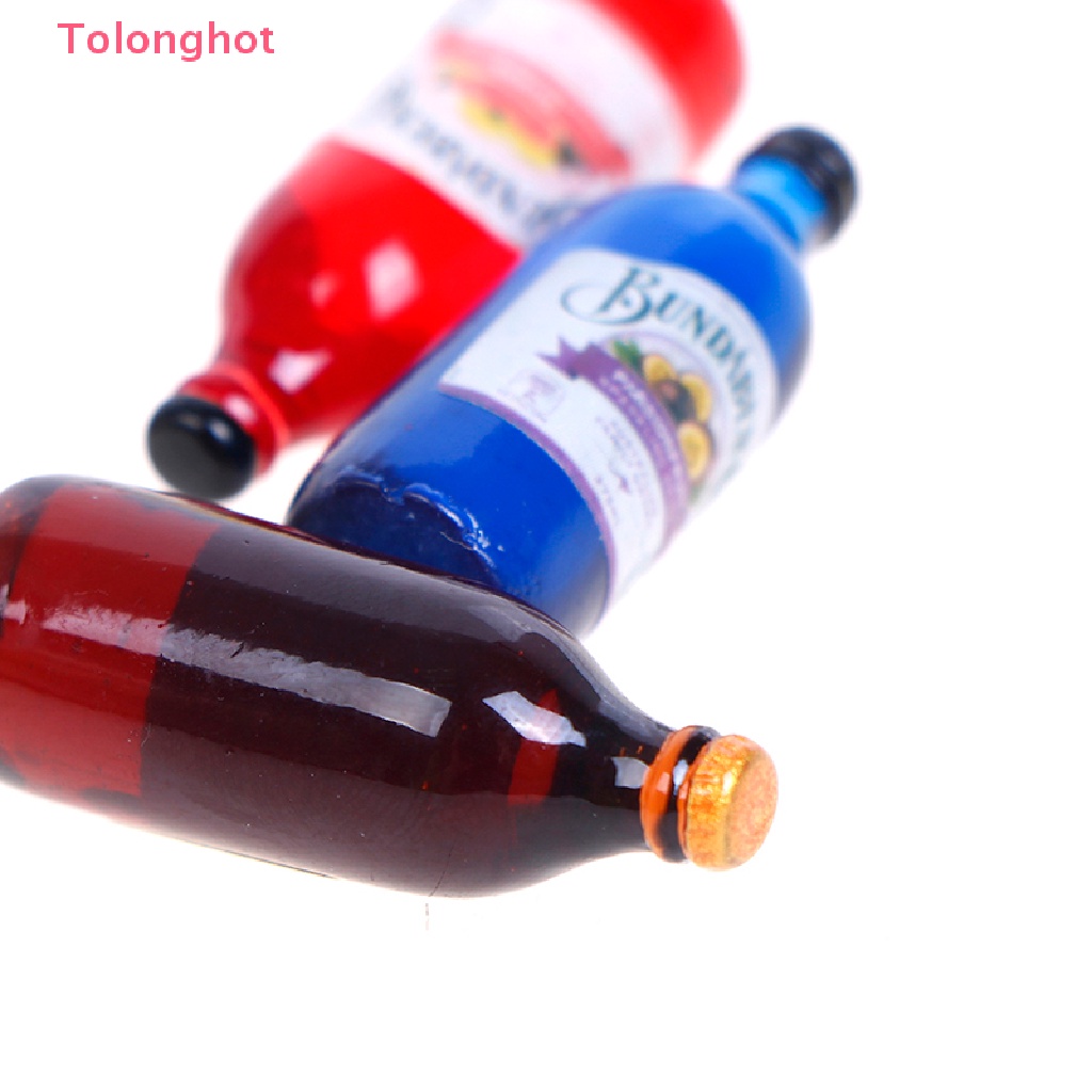 Set 6 Chai Rượu Mini Tỉ Lệ 1 / 12 Dùng Để Trang Trí Nhà Búp Bê