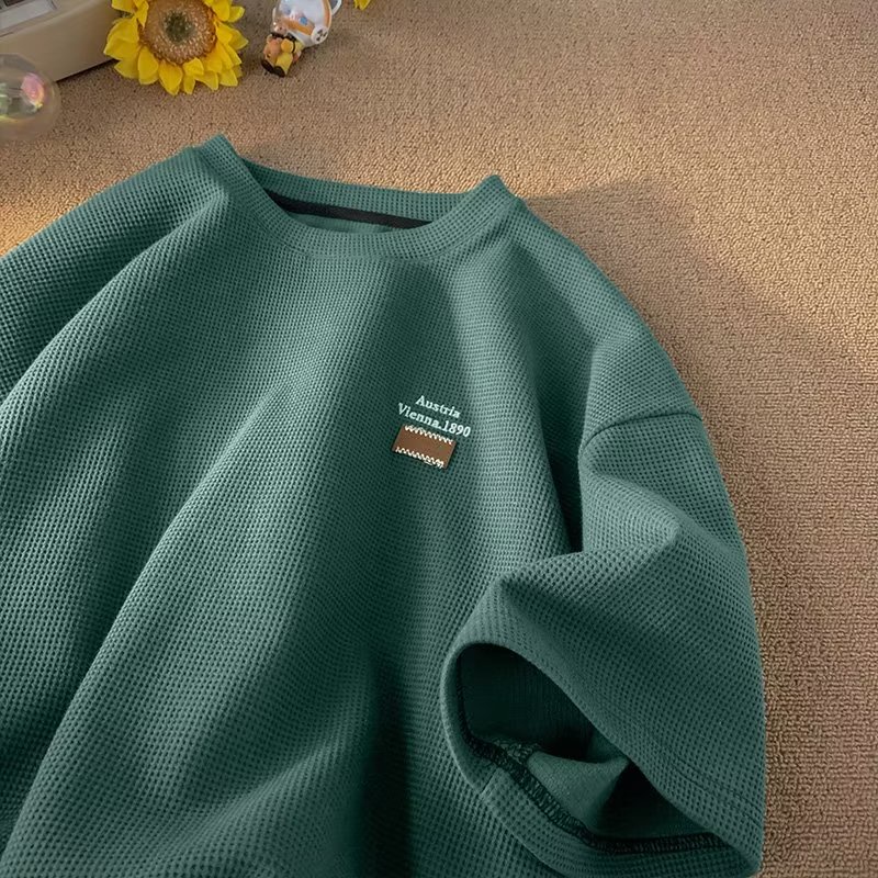 Áo Thun Tay Ngắn Cổ Tròn Màu Trơn Thời Trang Mùa Hè 2023 Cho Nam