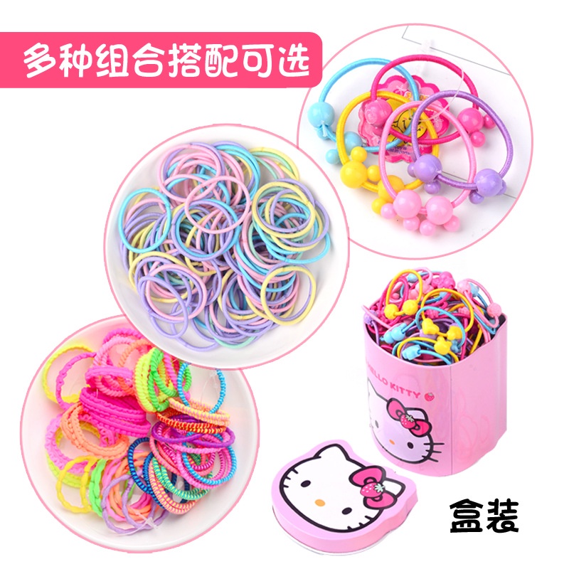 Dây Buộc Tóc Cao Su Không Đau Hình Mèo Hoạt Hình Phong Cách Hàn Quốc Cho Bé Gái