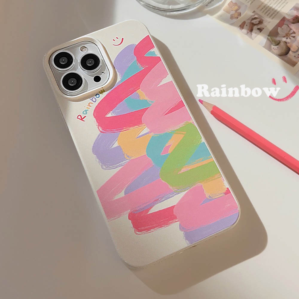 Ốp Điện Thoại TPU Mềm Chống Trầy Hình Graffiti Cầu Vồng Cho IPhone 14 13 12 11 Pro Max X XR 8 7 Plus SE