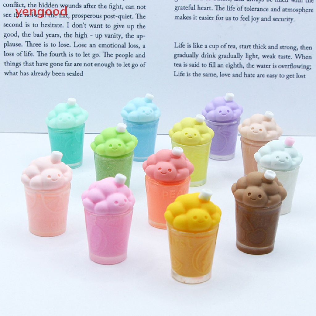 Set 2 Ly Nước Mini Có Ống Hút Hình Đám Mây Phát Sáng Trang Trí Nhà Búp Bê