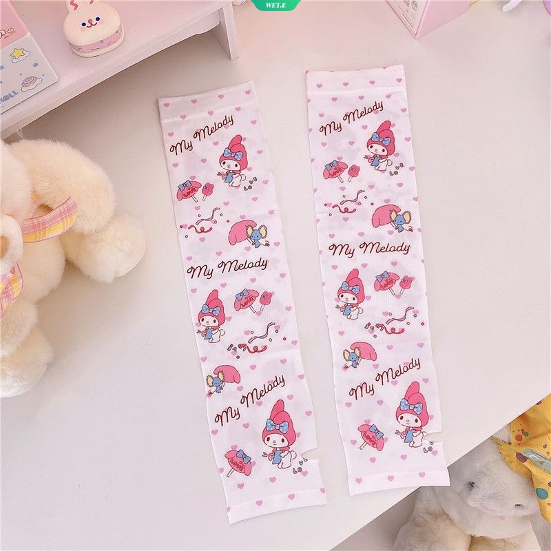 1 Cặp Găng Tay Chống Nắng Chống Tia Uv Hình Sanrio Cinnamoroll Hello Kitty Dễ Thương Dành Cho Bé Gái