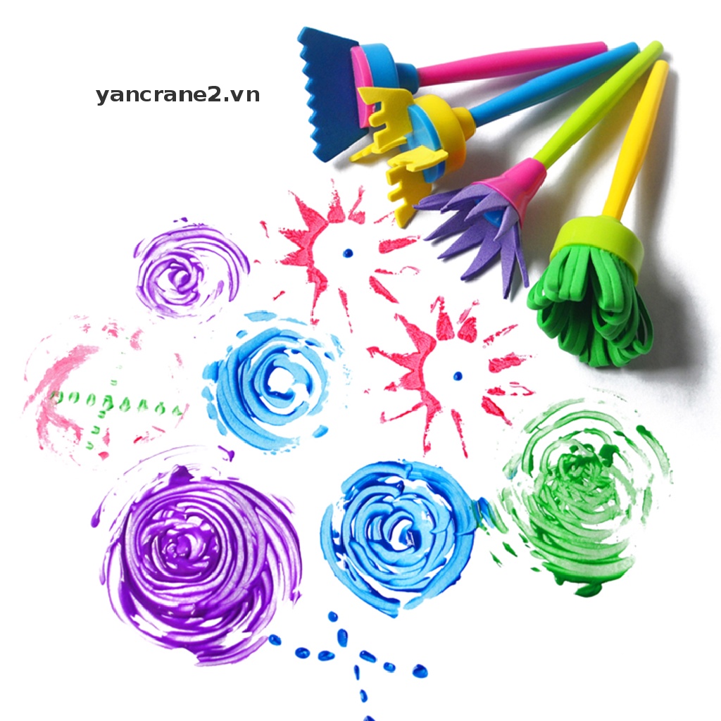 Set 4 Cọ Xốp Vẽ Tranh DIY {yancrane2.vn} Cho Bé