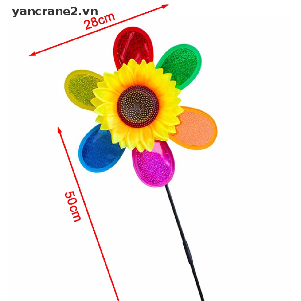 {YAN2} Mới} Chong Chóng Gió Hoa Hướng Dương Nhiều Màu Trang Trí Sân Vườn Ngoài Trời {yancrane2.vn}