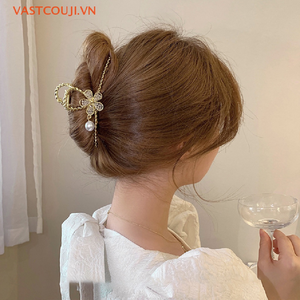 Kẹp Tóc Kim Loại Hình Cá Mập Đính Đá Thời Trang Cho Nữ