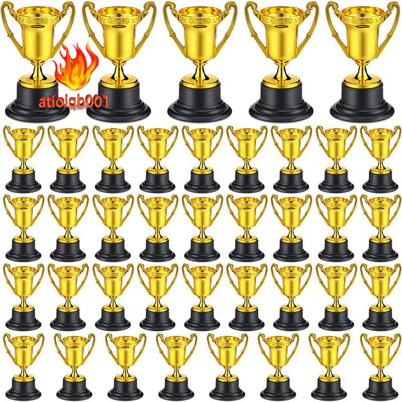 Set 40 Cúp Giải Thưởng Mini Màu Vàng Bằng Nhựa Dành Cho Học Sinh Tiểu Học