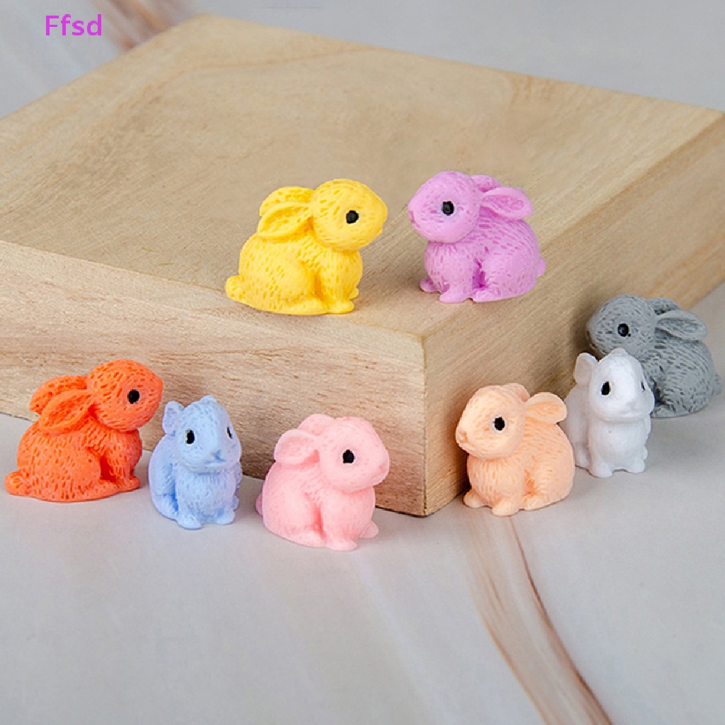 Bộ 5 Đồ trang trí Thỏ Phục Sinh Mini Bằng Nhựa Resin Dễ Thương Trang Trí Nhà Cửa / Văn Phòng