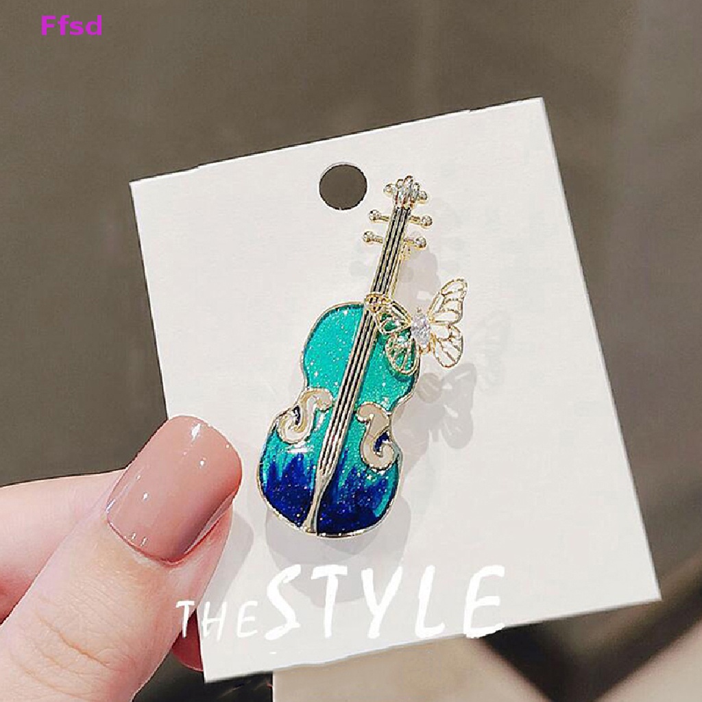 {Ffsd} Ghim Cài Áo Hình Đàn Violin Xanh Dương Cổ Điển Hợp Thời Trang Phù Hợp Với Tất Cả Các Phụ Kiện Trang Phục / Túi Xách