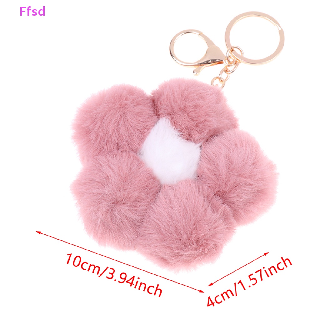 {Ffsd} Móc Khóa Gắn Bóng Lông Giả Hình Hoa Hướng Dương Đáng Yêu Có Móc Khóa * Bán Chạy