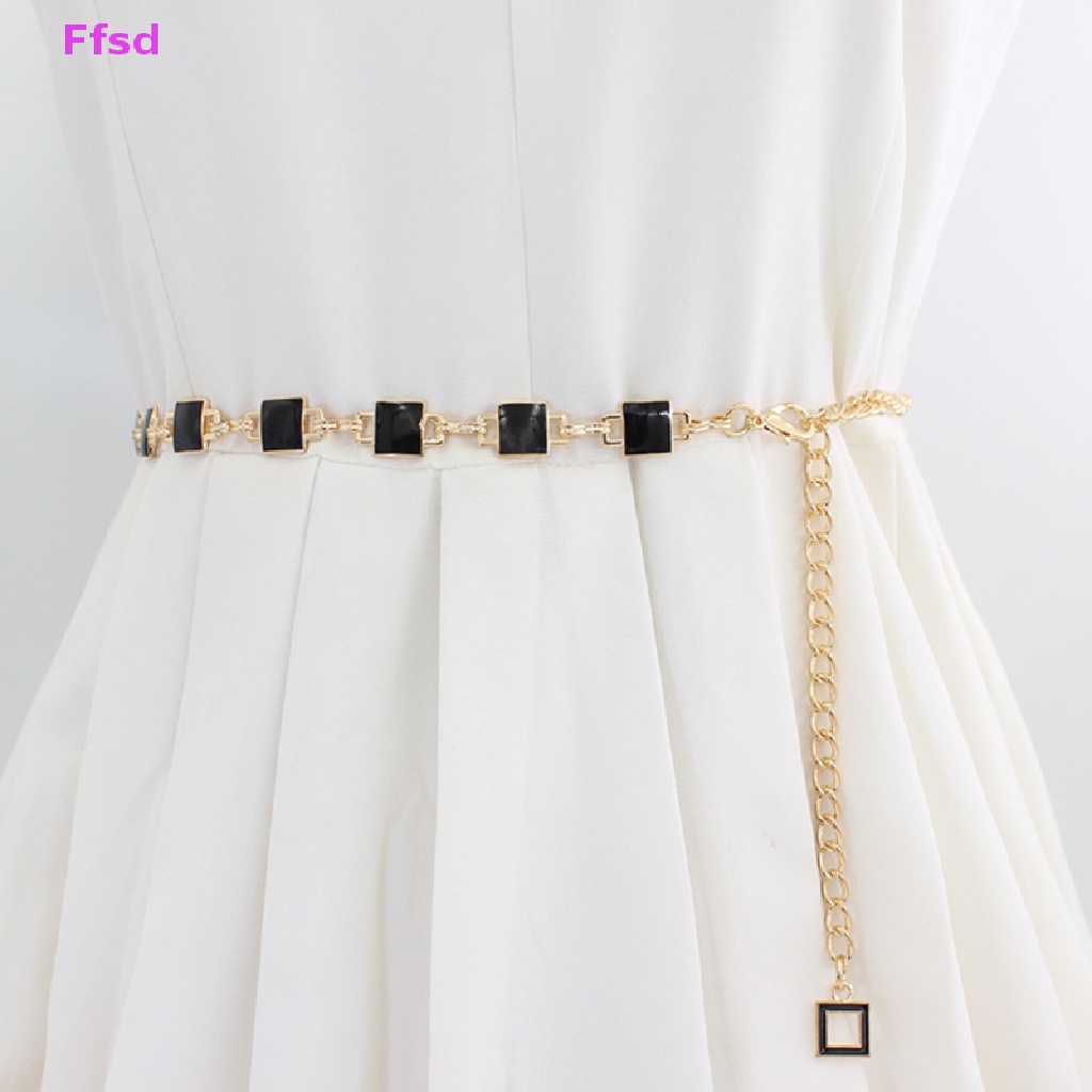 Thắt Lưng Dây Xích Kim Loại Mỏng Điều Chỉnh Được Thời Trang Cho Nữ