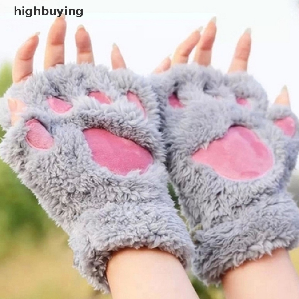 1 Đôi Găng Tay Hở Ngón Tạo Hình Móng Vuốt Mèo Hoạt Hình Đáng Yêu Cho Nữ