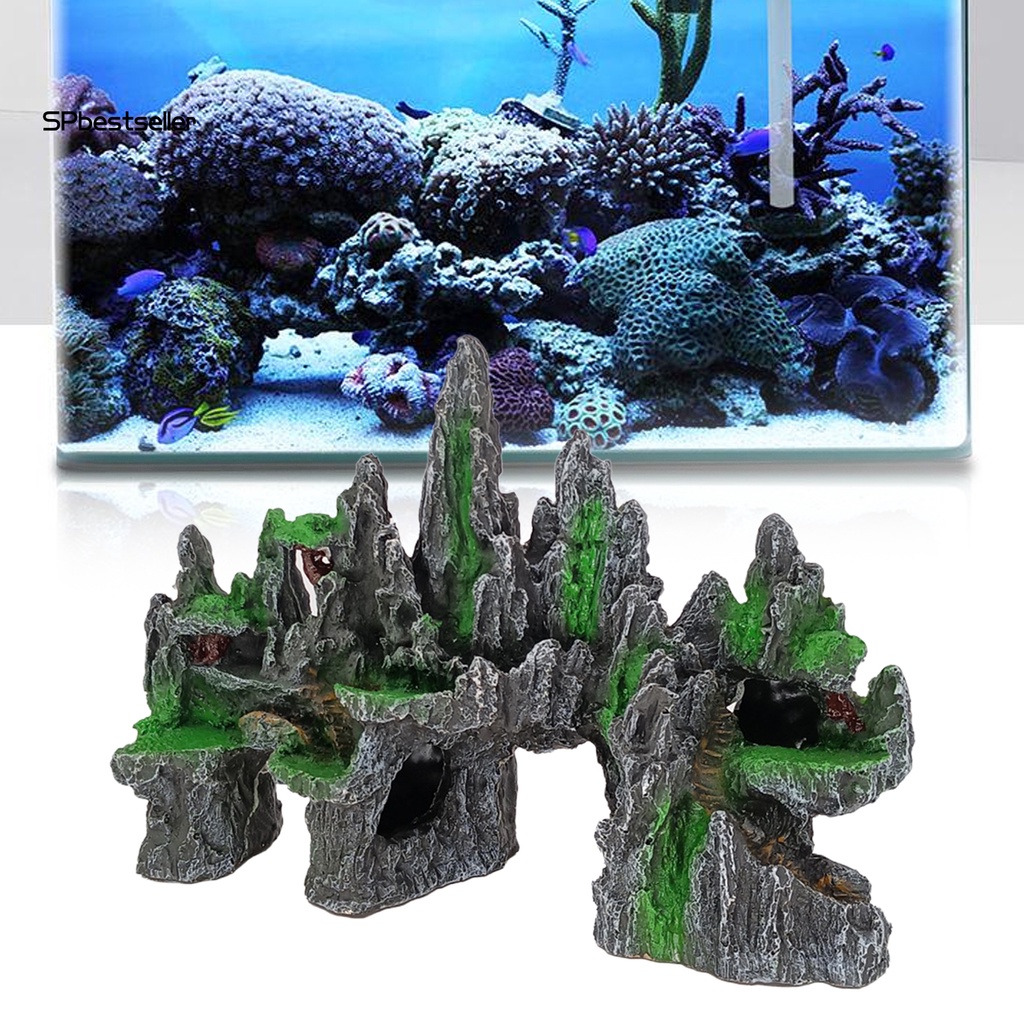 Hòn Non Bộ Nhân Tạo Bằng Nhựa Resin Thủ Công Trang Trí Bể Cá