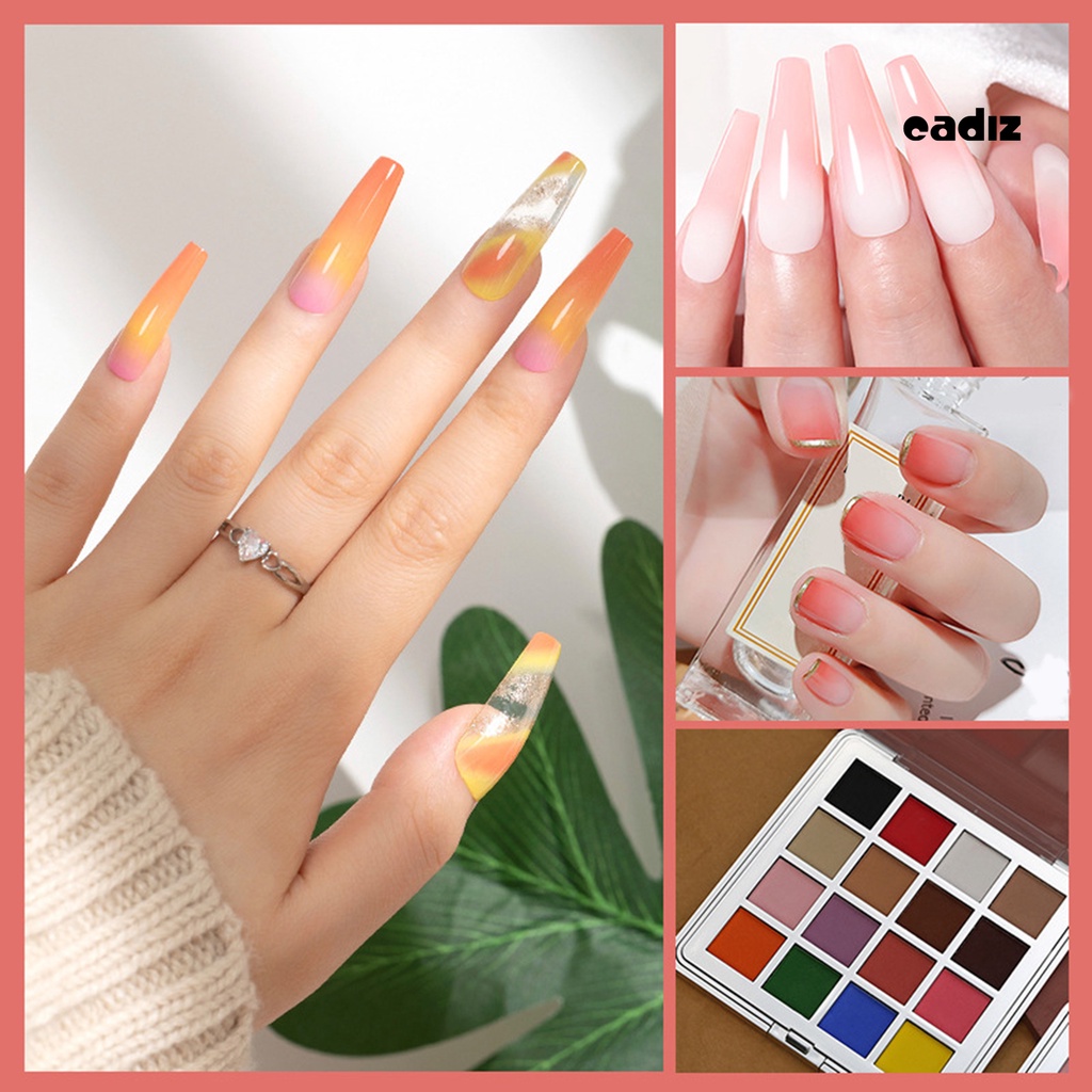 1 Hộp Bột Nhũ Kim Tuyến 16 Màu Dùng Trang Trí Móng Tay Nghệ Thuật DIY