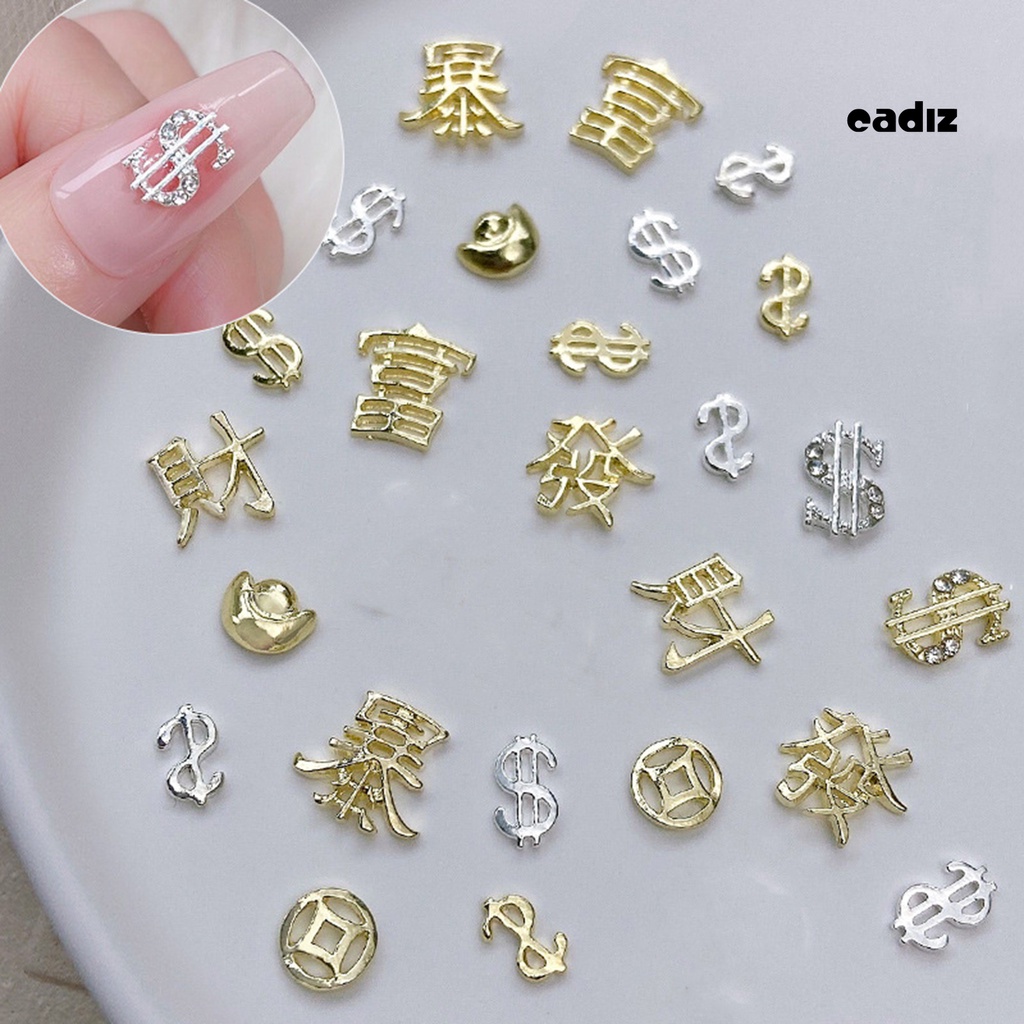 Set 20 Phụ Kiện Đá Trang Trí Móng Tay Nghệ Thuật Bằng Hợp Kim DIY