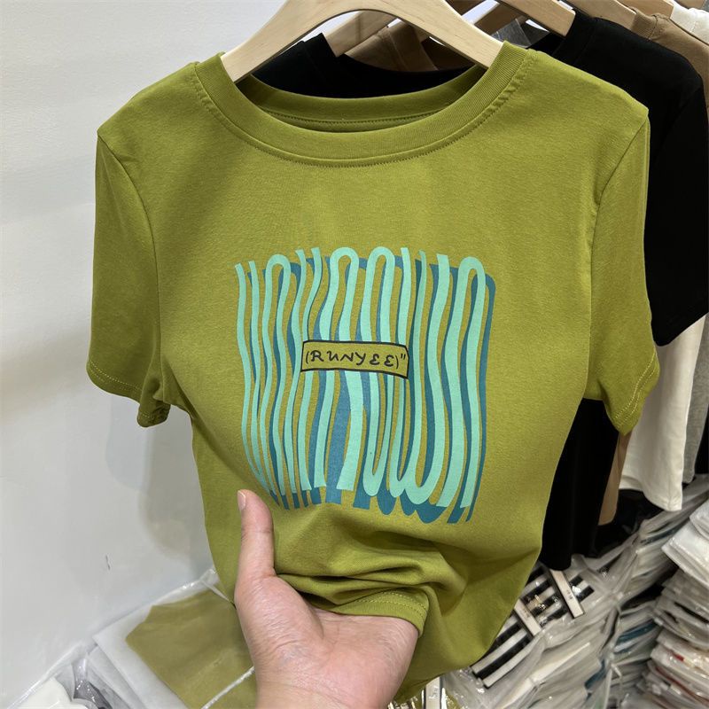 Áo Thun Cotton Ngắn Tay In Họa Tiết Thời Trang Mùa Hè Dành Cho Nữ