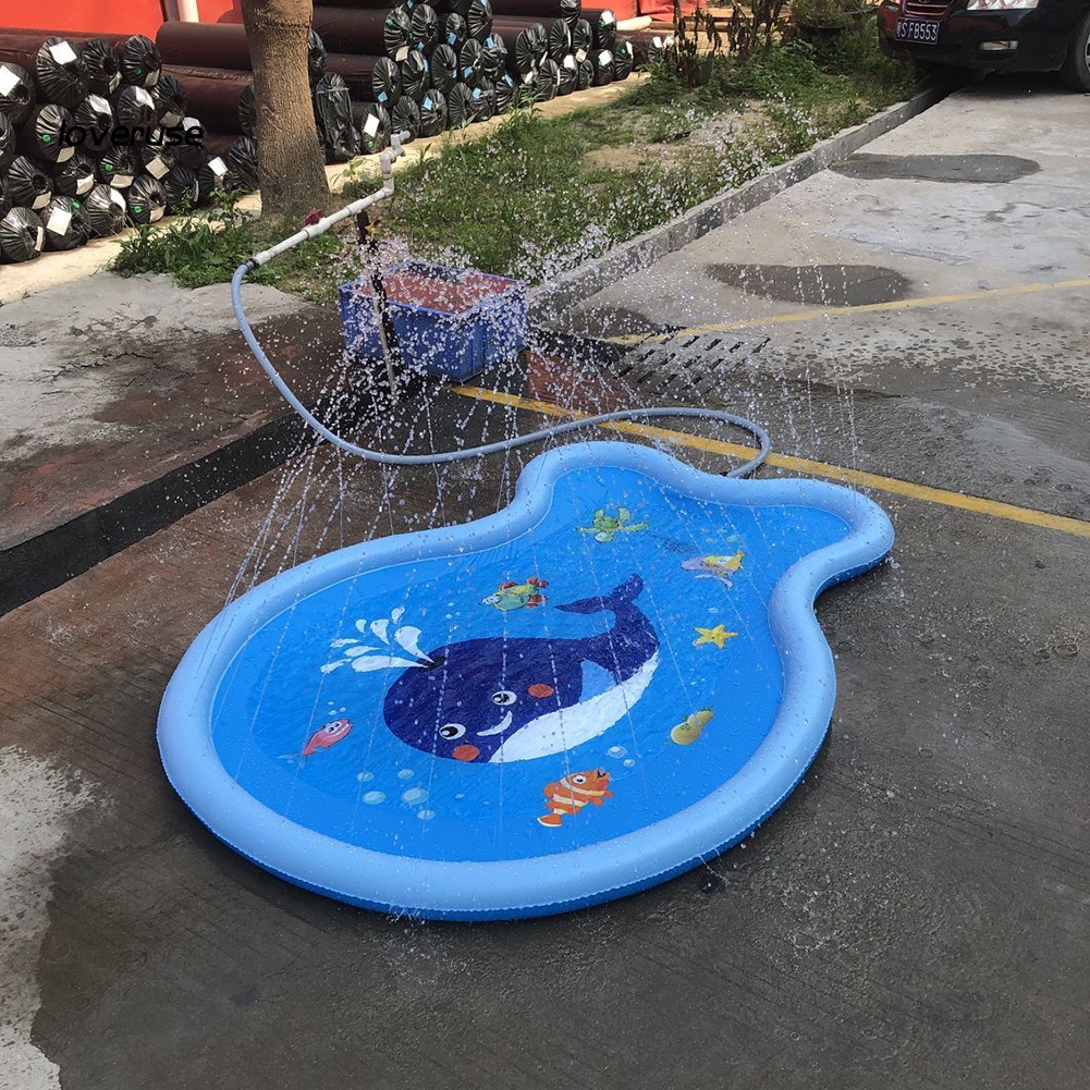 Thảm Bơm Hơi Hình Cá Voi Hoạt Hình Vui Nhộn Cho Bé Chơi Ngoài Trời