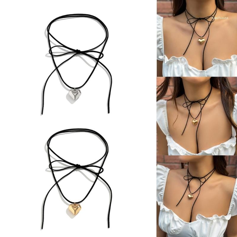 Vòng Cổ Choker Mặt Trái Tim Thanh Lịch Cho Nữ