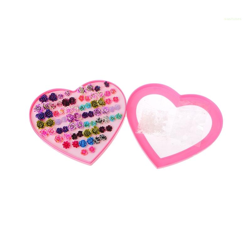 Khuyên Tai Hình Bông Hoa Nhiều Màu Sắc Bằng Nhựa Resin Dễ Thương