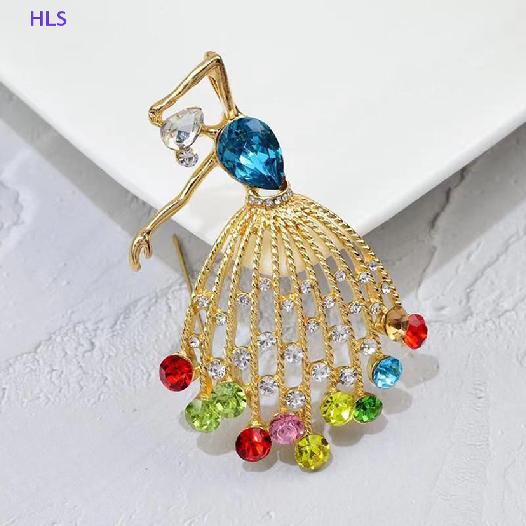 Ghim Cài Áo Hình Cô Gái Múa Ba Lê Đính Đá Nhiều Màu Dễ Thương