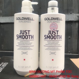 Dầu gội xả suôn mượt Goldwell Just Smooth Taming 1000mlx2 *NEW*