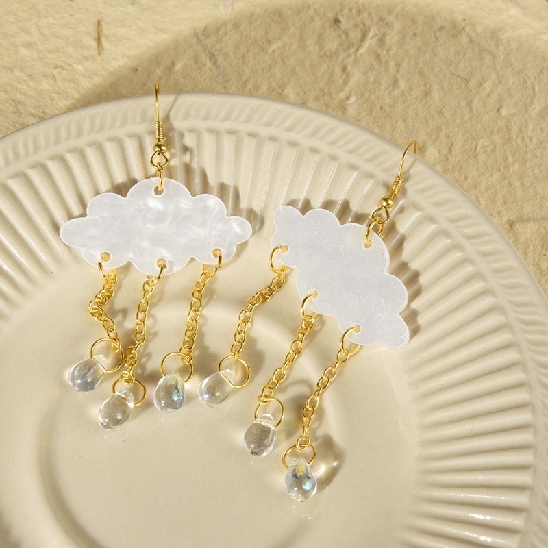 Bông Tai Hình Đám Mây / Giọt Nước Bằng Acrylic Thời Trang Tinh Tế Cho Nữ