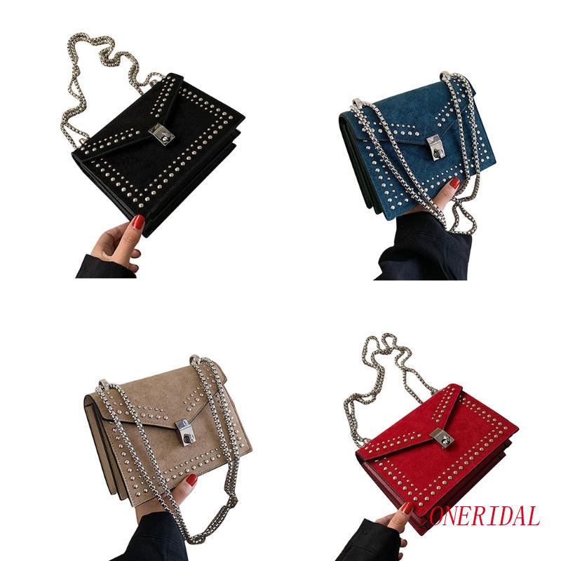 Túi Da Đeo Chéo Vai Có Dây Xích Kiểu Cổ Điển Cho Nữ