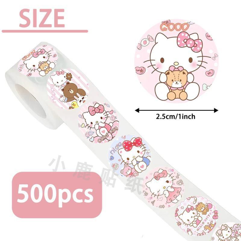 Cuộn 500 Nhãn Dán 3D Hoạt Hình kitty