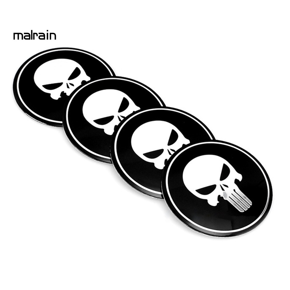 Miếng Dán Trang Trí Trục Bánh Xe Hơi Bằng Hợp Kim Kẽm Hình Đầu Lâu Độc Đáo