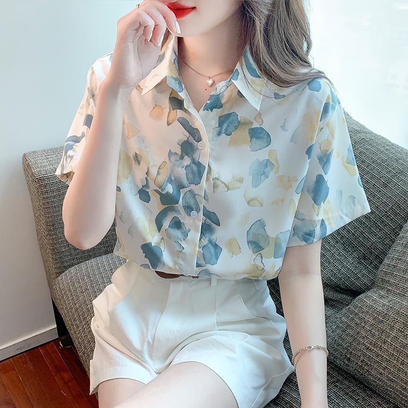 Áo Sơ Mi Ngắn Tay In Họa Tiết Thời Trang Mùa Hè Cho Nữ