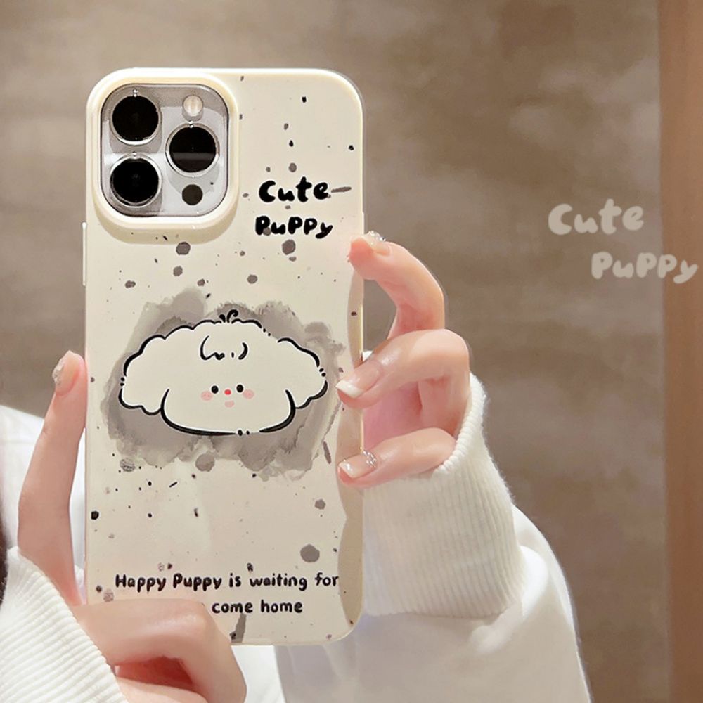 Ốp Điện Thoại TPU Mềm Chống Sốc / Dấu Vân Tay In Hình Chú Chó Dễ Thương Cho IPhone 11 12 13 14 Pro Max X XR 8 7 Plus SE