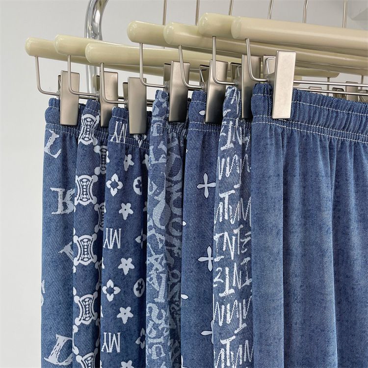 Quần Denim Ống Rộng Lưng Cao In Họa Tiết Thời Trang Mùa Hè 2023 Mới Cho Nữ