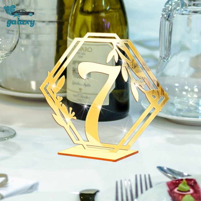 Galaxy Bộ Thẻ Số Để Bàn Hình Lục Giác Bằng Acrylic Trong Suốt