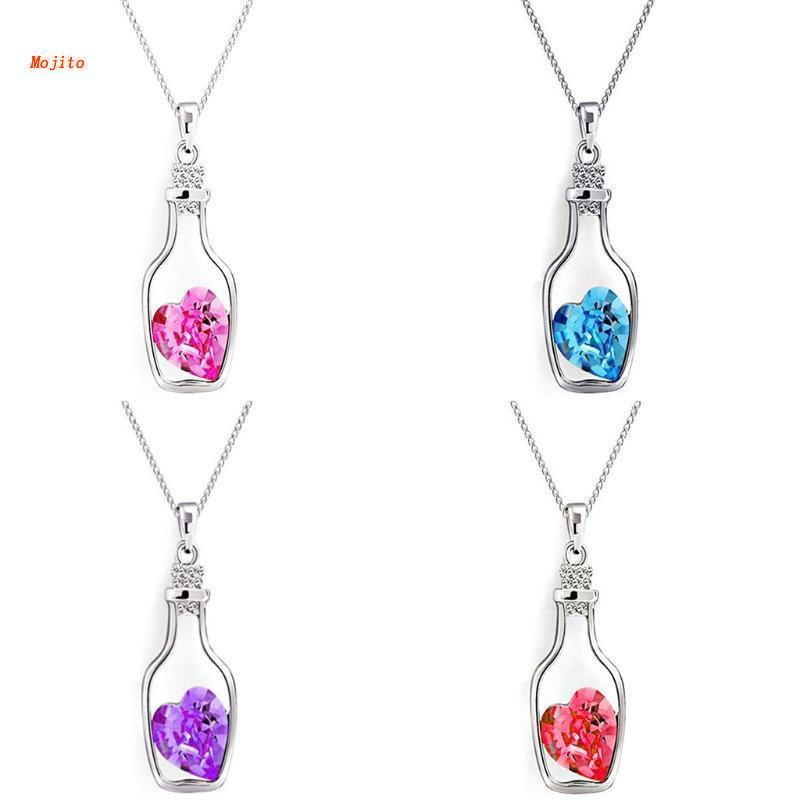 Mojito Vòng cổ Mặt Pha Lê Hình Trái Tim Thời Trang Dành Cho Nữ