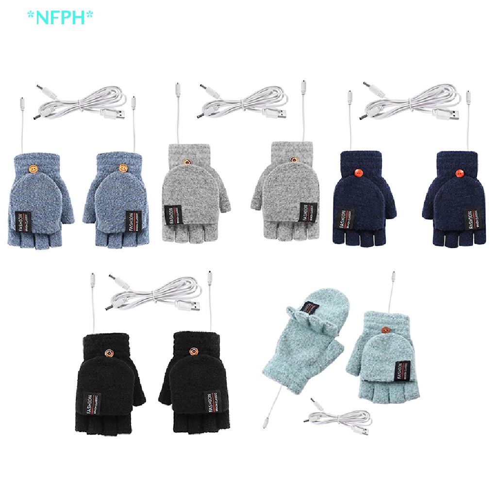 Găng Tay Hở Ngón 2 Mặt Chạy Điện USB Mới