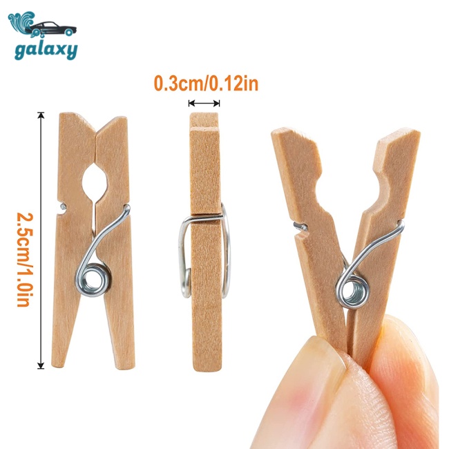 Galaxy Set 100 Kẹp Quần Áo Bằng Gỗ Tự Nhiên Đa Năng Có Thể Tái Sử Dụng 10m