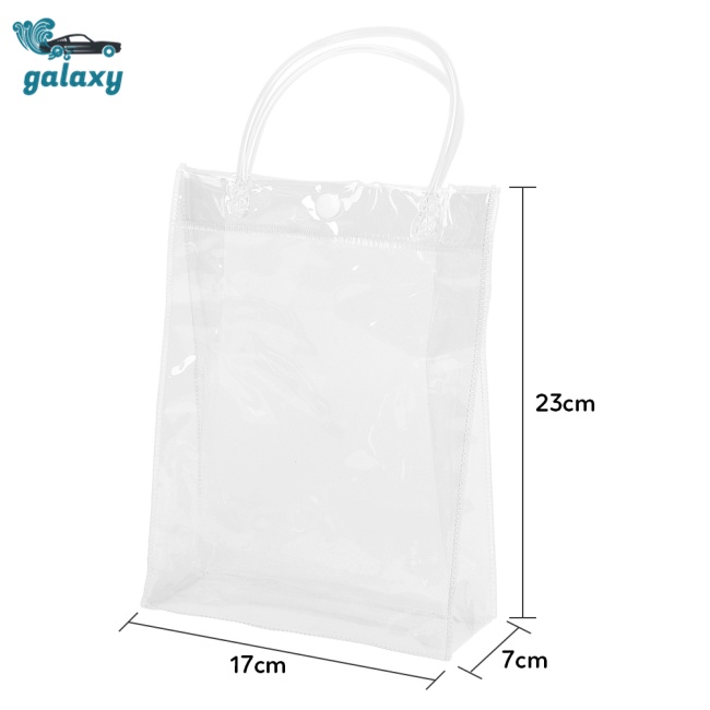 Galaxy Set 10 Túi Tote Trong Suốt Có Tay Cầm Tái Sử Dụng Kích Thước 23x17x7cm
