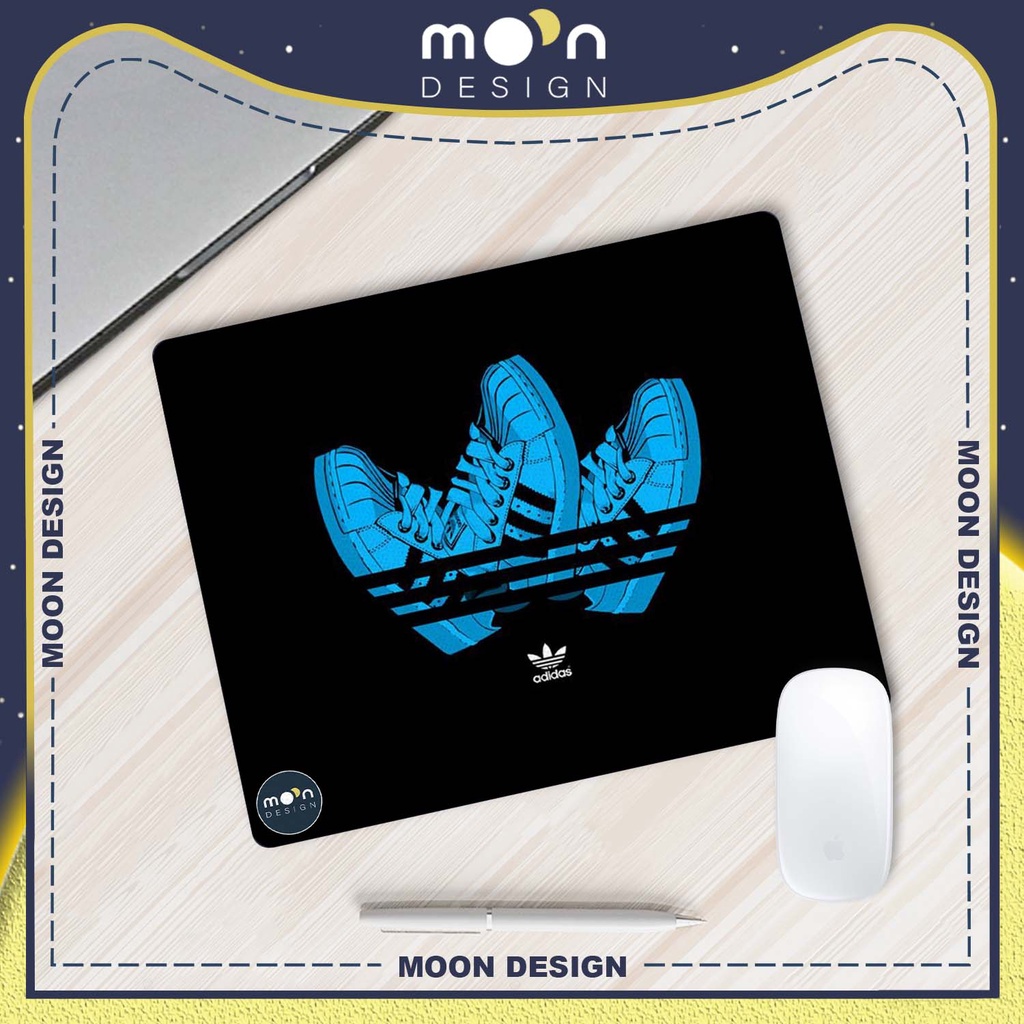 Miếng Lót Chuột Gaming in hình Adidas Logo x Giày Pad Decor bàn làm việc size Tròn 25/35/21x26/25x31