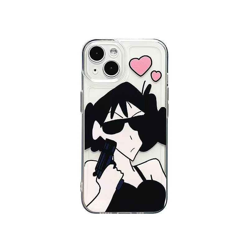 ✅Ốp Điện Thoại Mềm Trong Suốt Hình Cặp Đôi Độc Đáo Cho iPhone14ProMaxx 13