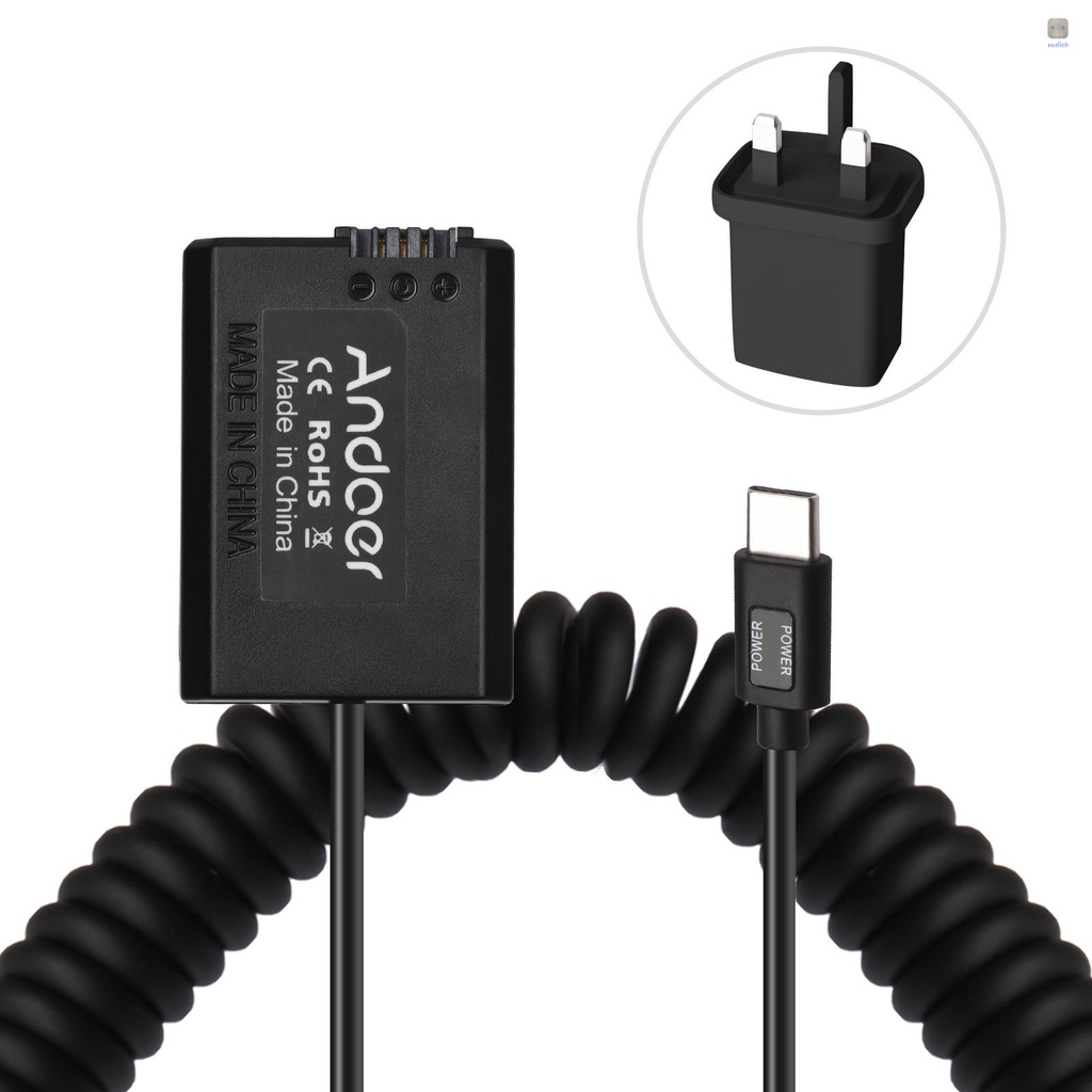 Đầu Nối Pin Andoer Type-C NP-FW50 20W PD Cho Pin A7S2 A7S A7 II R RII A7M2 A6000 A6300 A6500 A7000