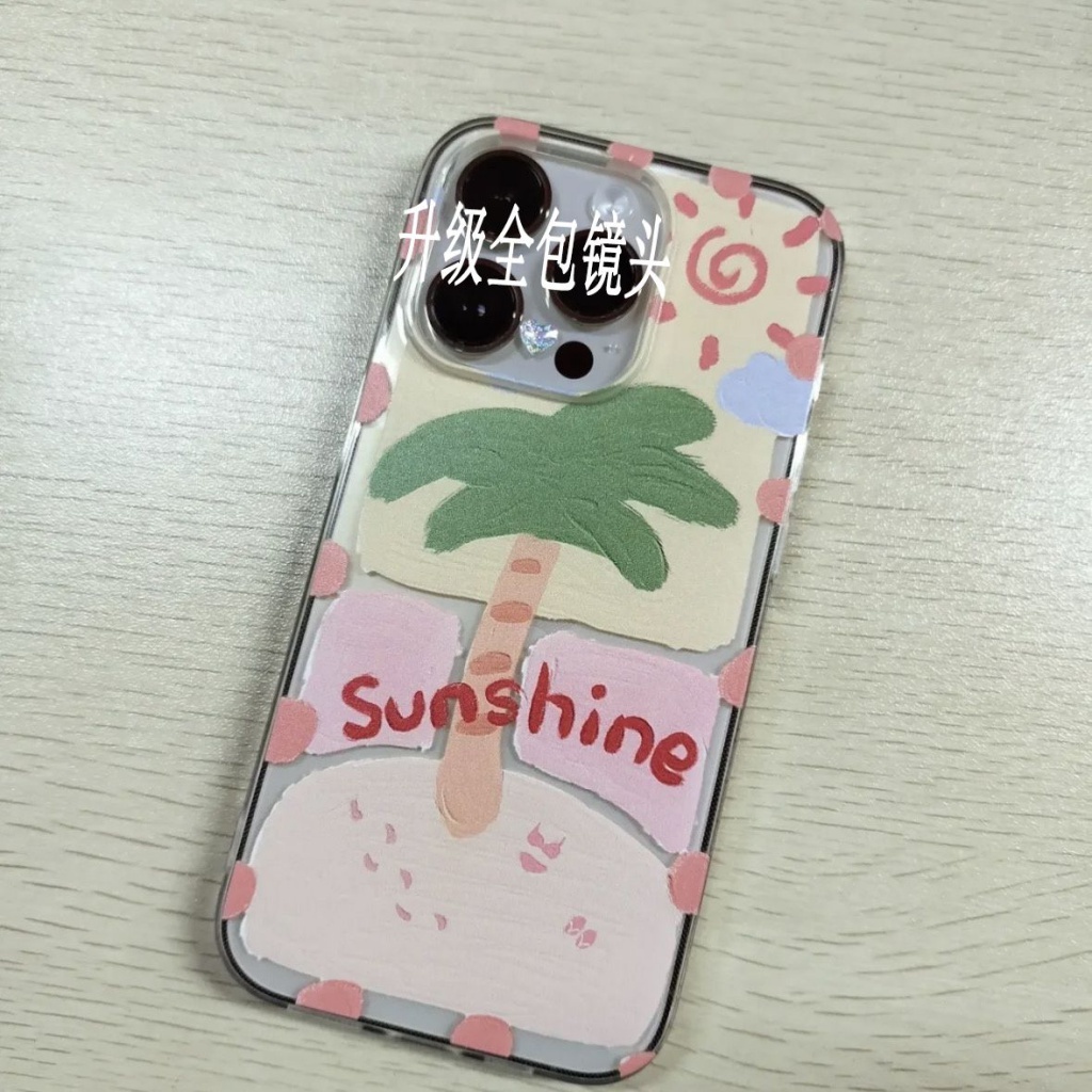 ✅Ốp Điện Thoại Cao Su Mềm Màu Trong Suốt Hình Cây Dừa Cho Iphone 14Propro max7 13 12xs 8xr 7649