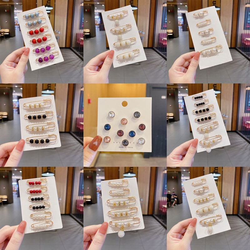 Bộ Ghim Cài Áo Đính Ngọc Trai Chất Lượng Cao