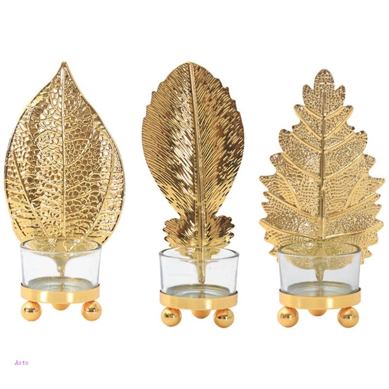 Giá Đỡ Đèn Cầy Bằng Sắt Hình Chiếc Lá Độc Đáo Trang Trí Nhà Cửa