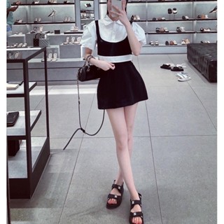 Áo sơ mi croptop tay bồng kèm áo gile chân váy chữ A lưng cao, sét đồ bộ nữ đi chơi dự tiệc xinh giá rẻ hàn quốc, EYE2