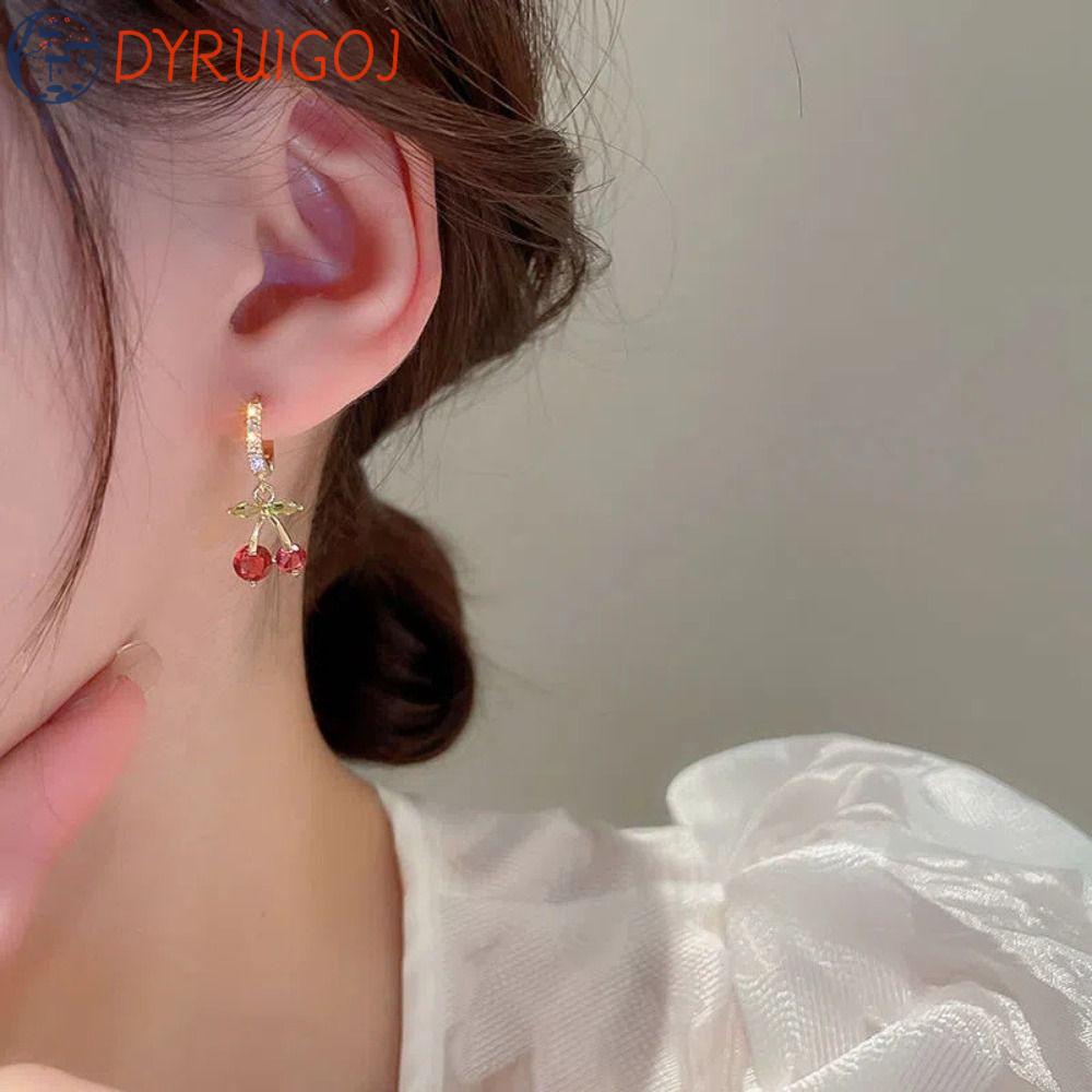 Khuyên Tai DYRUIDOJ Hình Quả Cherry Bằng Hợp Kim Sang Trọng
