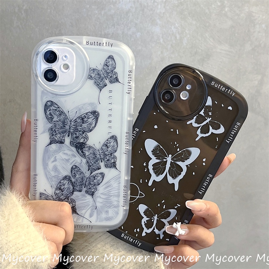 Ốp Điện Thoại Silicon Mềm Họa Tiết Bươm Bướm Cho iPhone 14 13 12 11 Pro Max X XR Xs Max 6 7 8 Plus