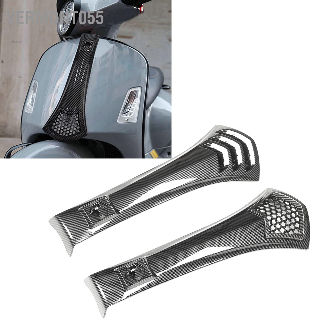 Vermont055 Vỏ Fairing Đầu Xe Máy Kiểu Sợi Carbon Giá Đỡ Cà Vạt Sừng Trước Thay Thế Cho VESPA GTS 250 300 GTV 2019‑2021